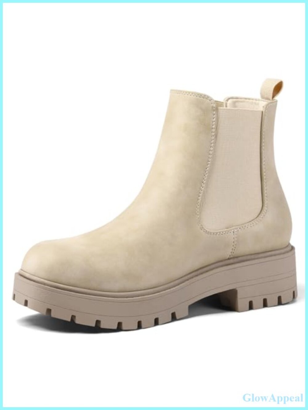 Chelsea Ankle Boots Slip On Block Heel Lug Sole Booties